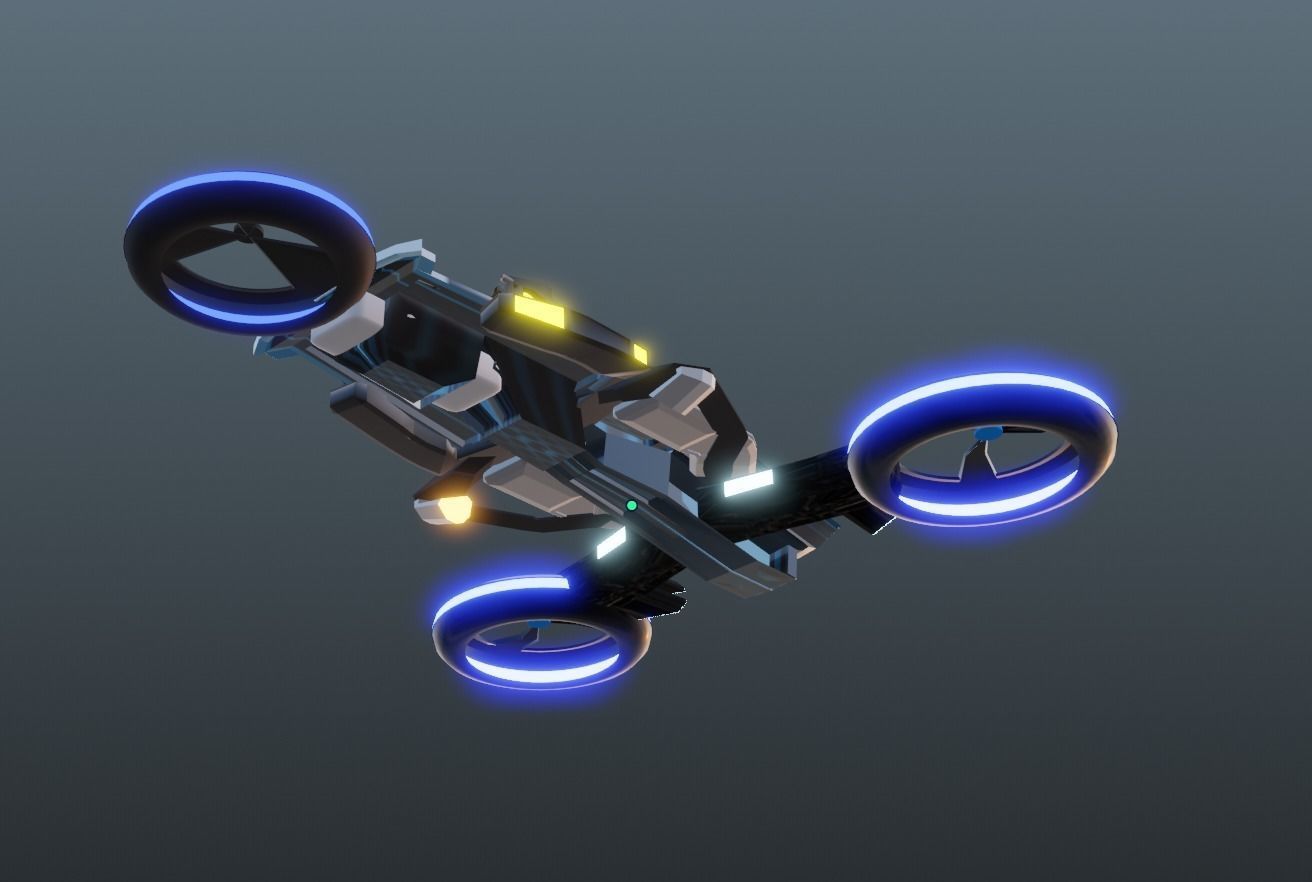 Scifi Spaceship Low-poly 3D model_15