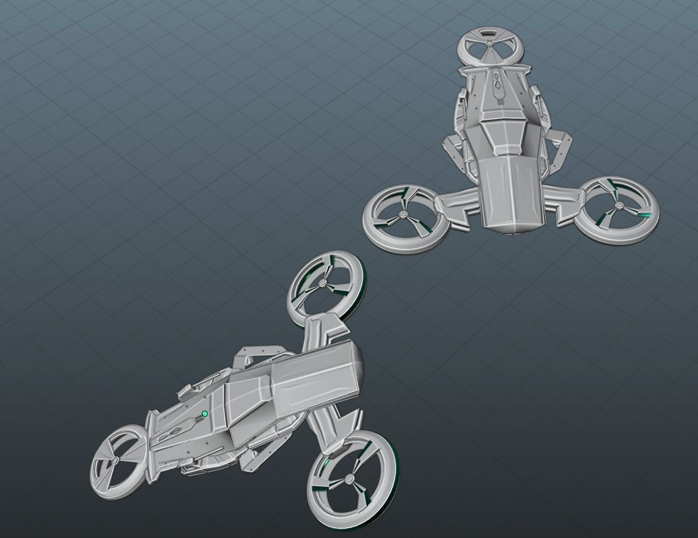 Scifi Spaceship Low-poly 3D model_19