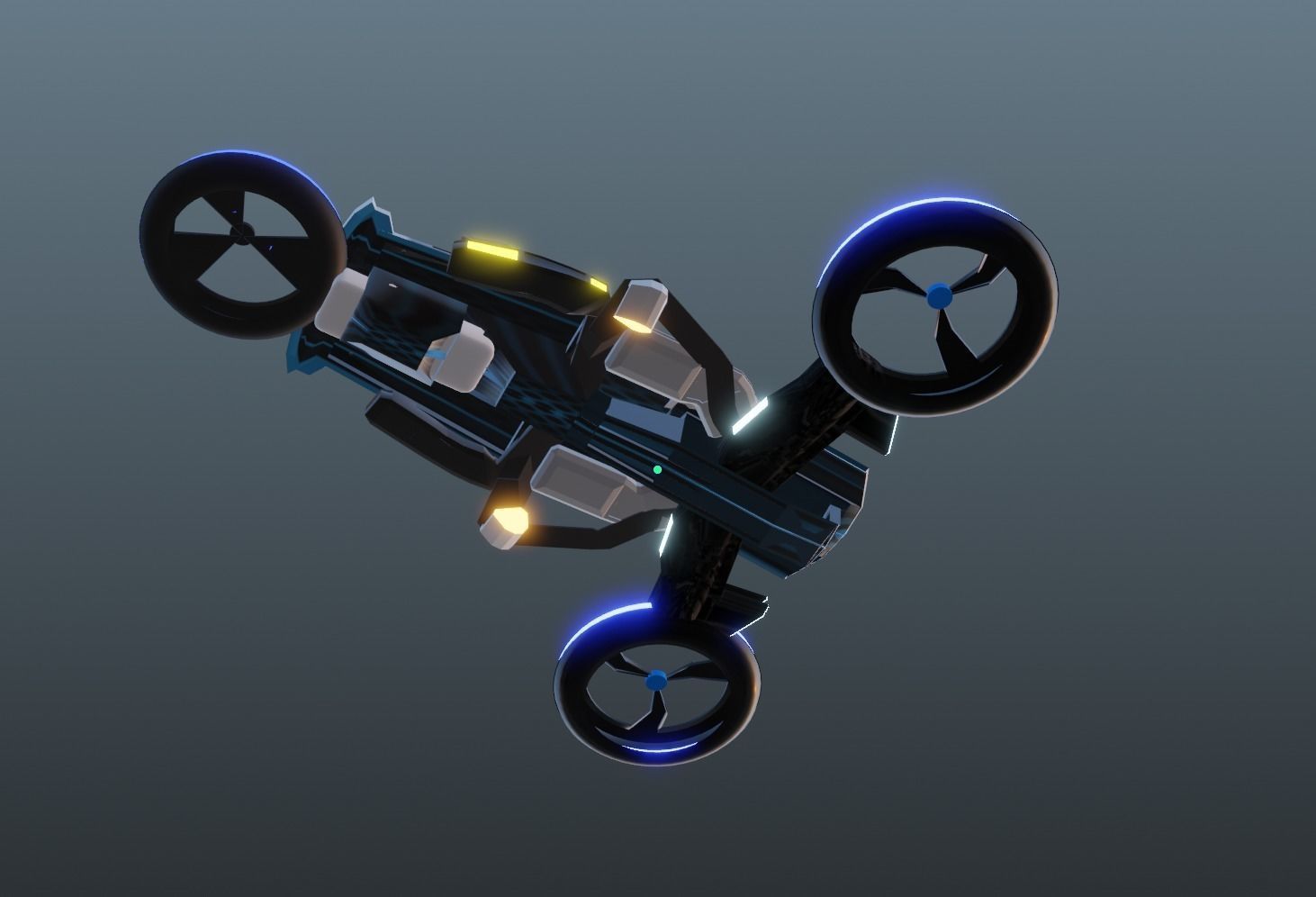 Scifi Spaceship Low-poly 3D model_1