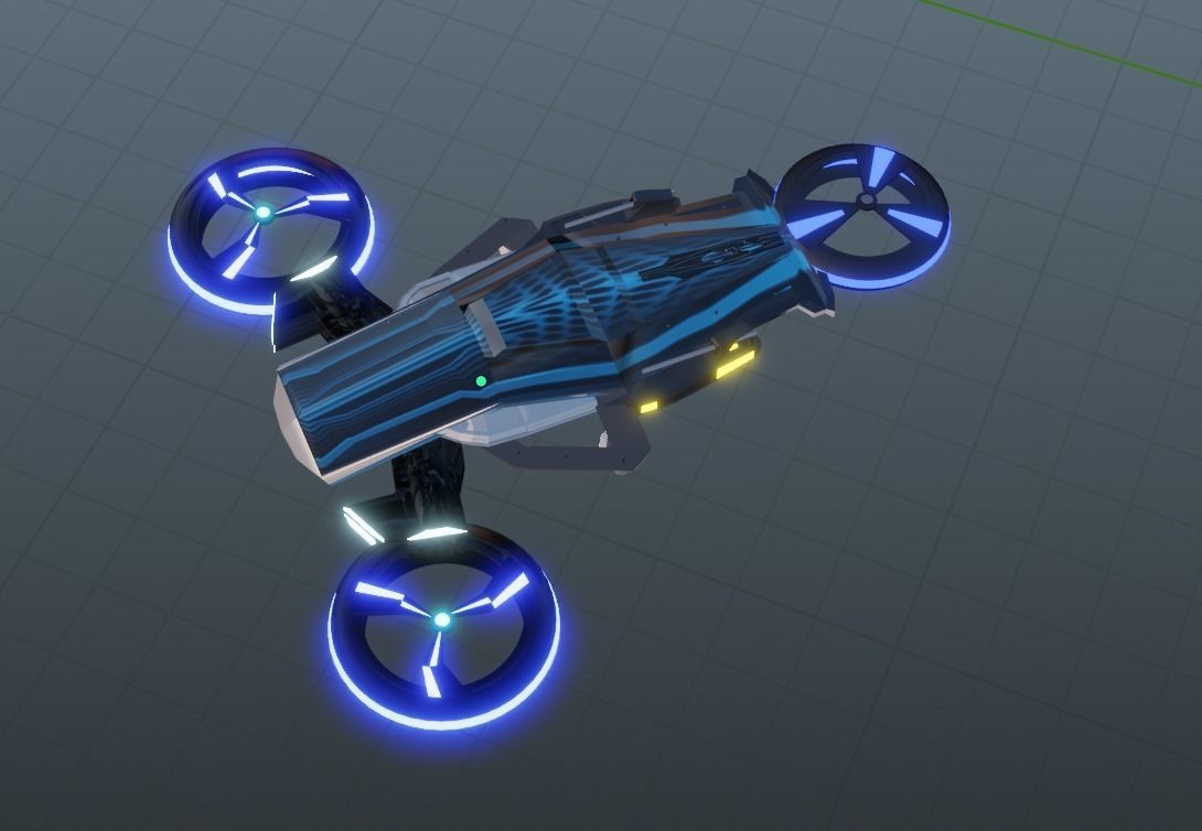 Scifi Spaceship Low-poly 3D model_3