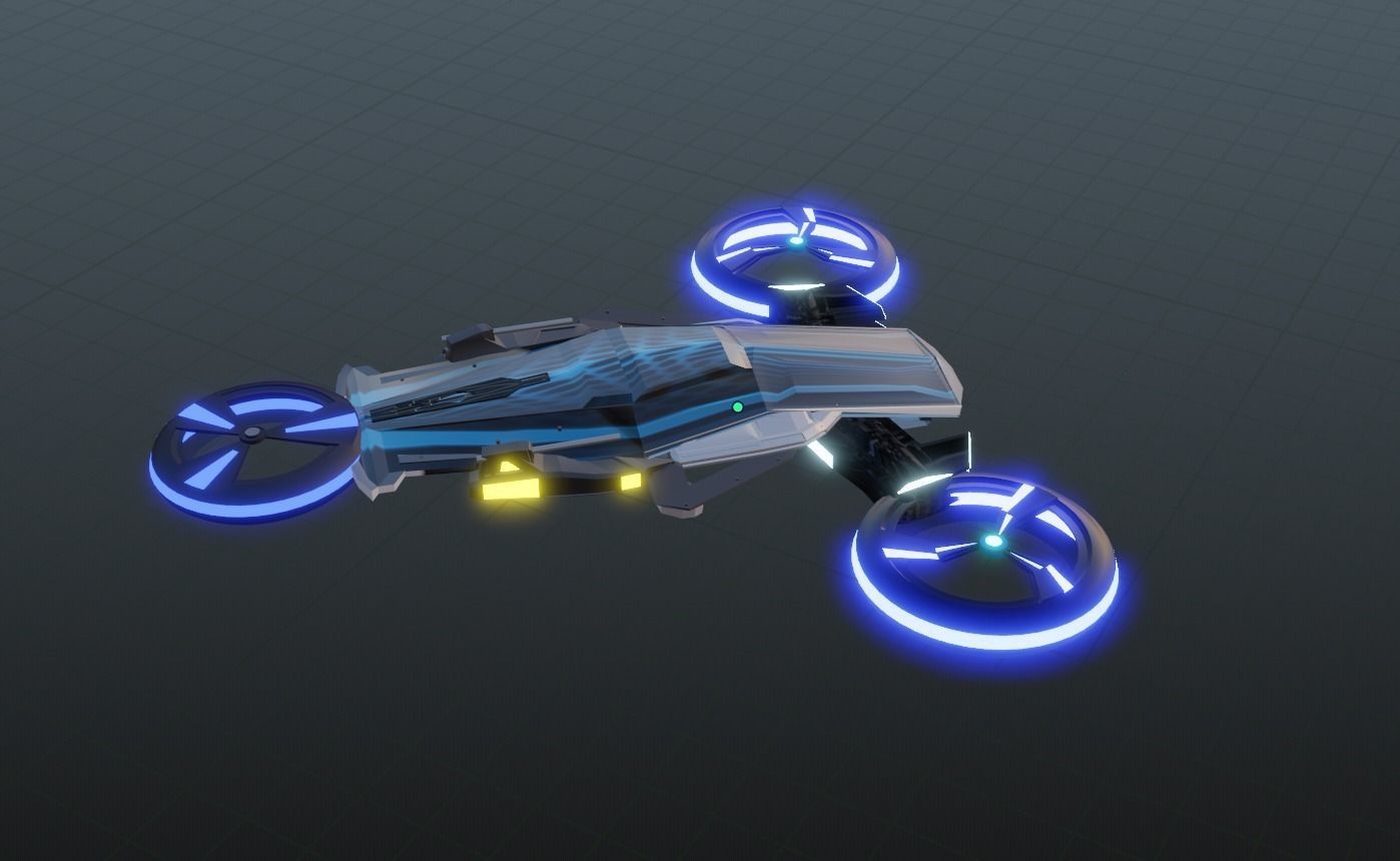 Scifi Spaceship Low-poly 3D model_5