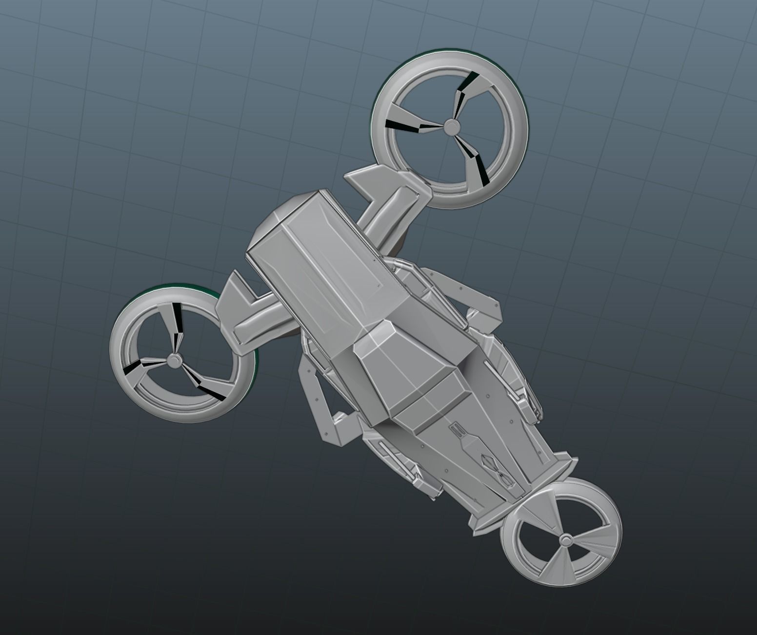 Scifi Spaceship Low-poly 3D model_10