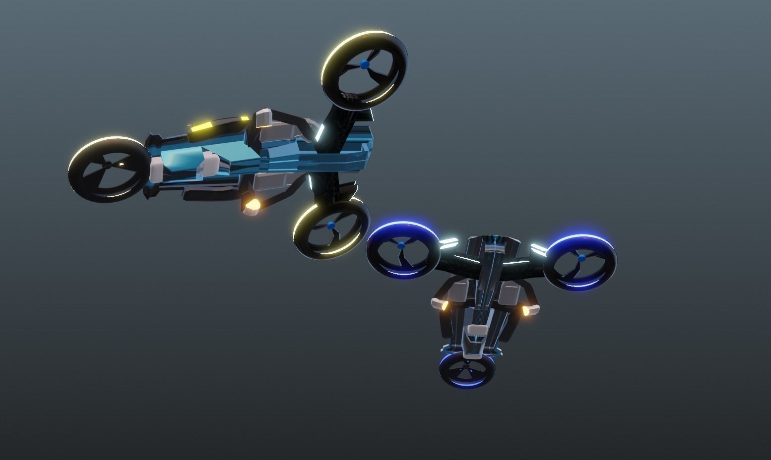 Scifi Spaceship Low-poly 3D model_13