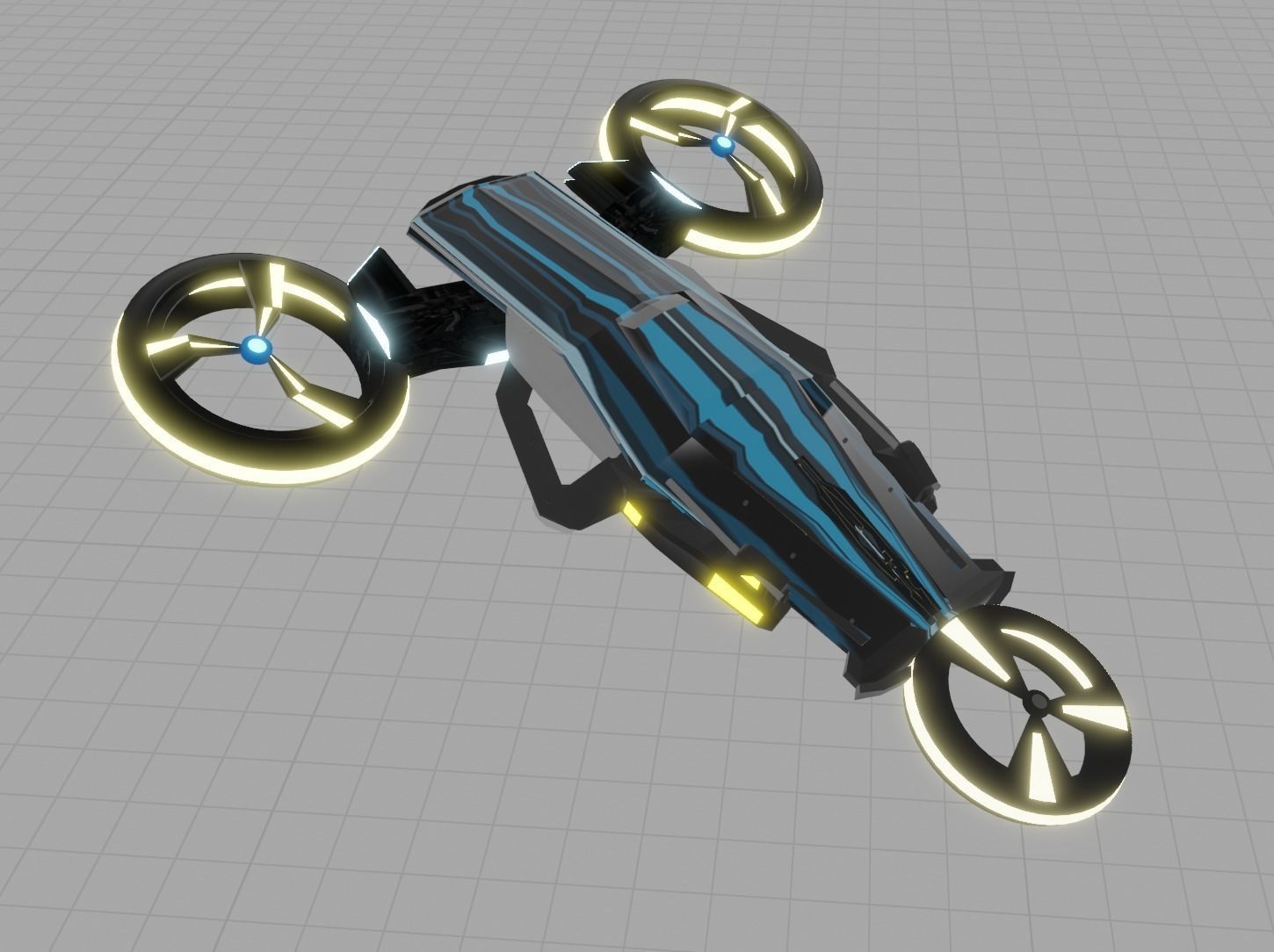 Scifi Spaceship Low-poly 3D model_2