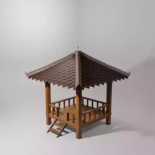 Wooden Gazebo 3D Model 