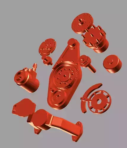 Drag Engine Jesel front belt drive magneto balancer water pump 3D print model