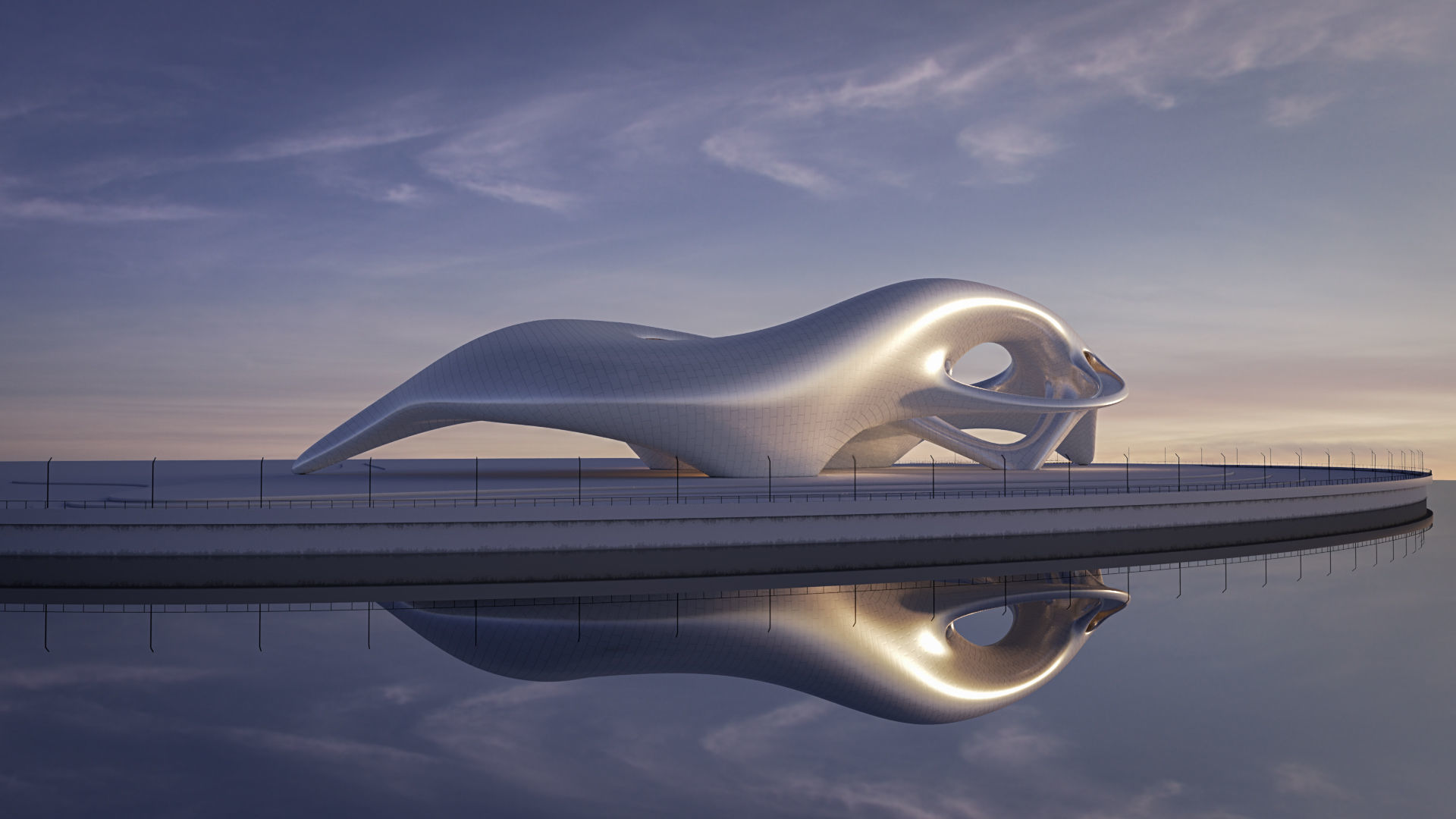 Futuristic building 37 3D model_1