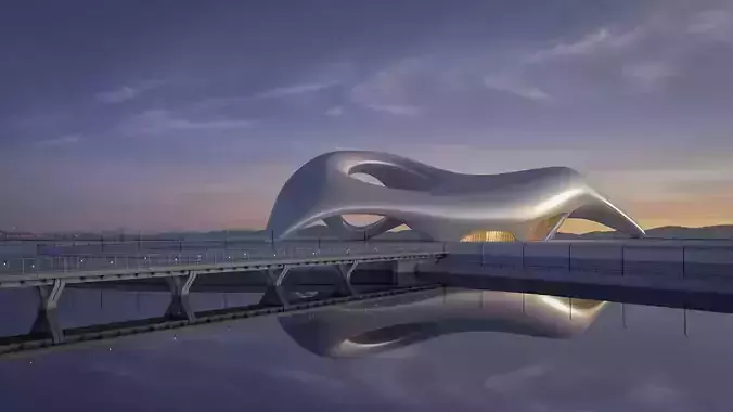 Futuristic building 37 3D model