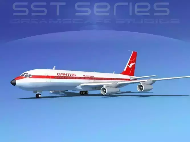 Boeing 707-320 SS Qantas 3D model