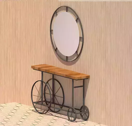 Wooden Dressoir with backlit led mirror - also called Dresuar 3D model