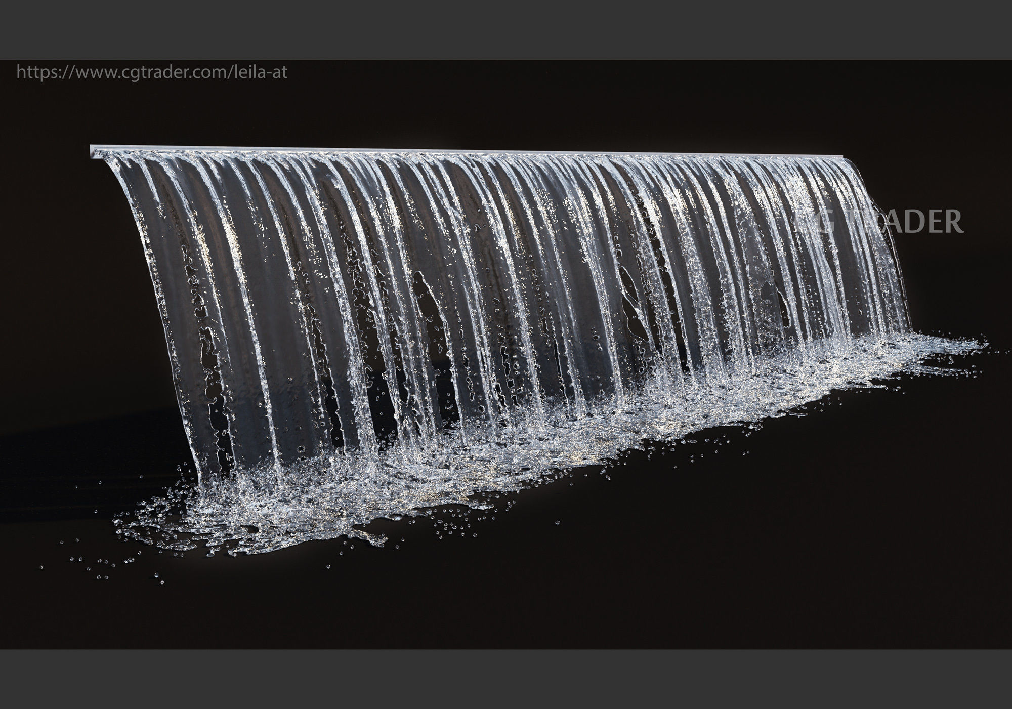 collection waterfall Fountains cascade  - 12  3D model_11