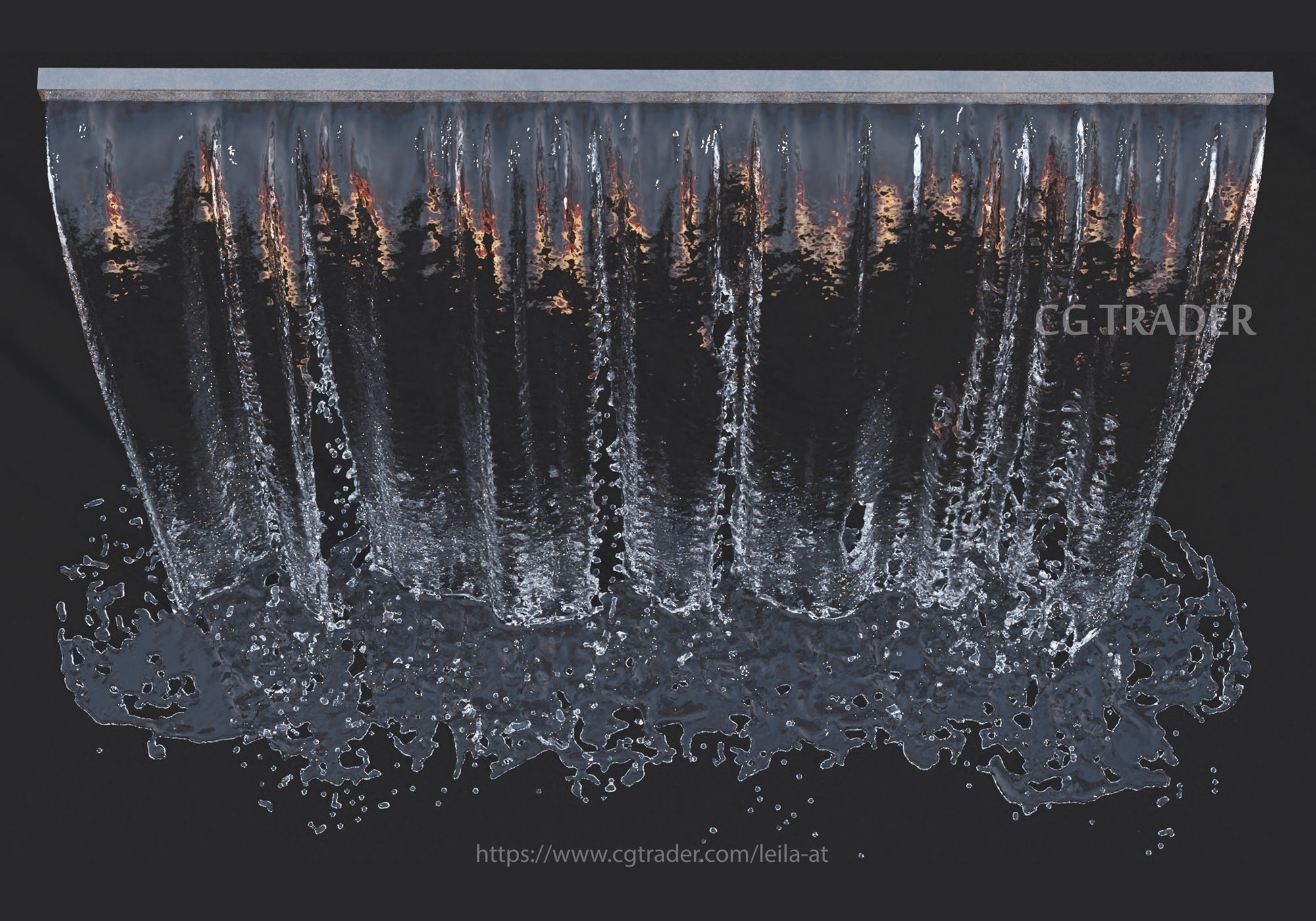collection waterfall Fountains cascade  - 12  3D model_12
