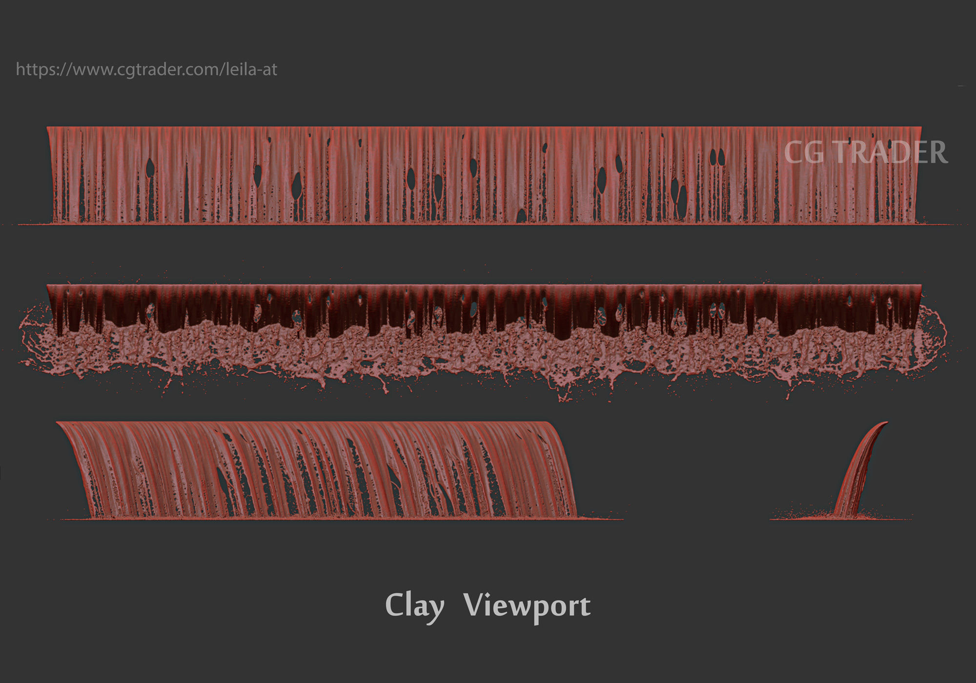 collection waterfall Fountains cascade  - 12  3D model_3