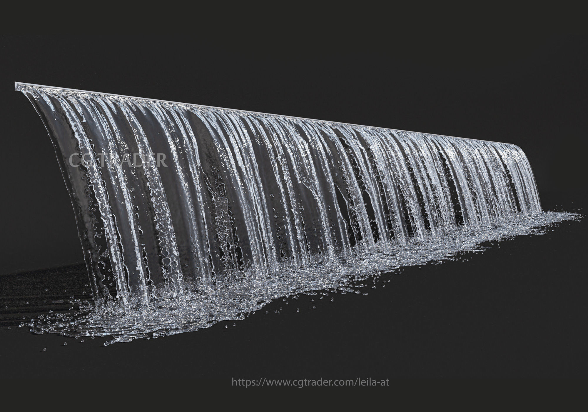 collection waterfall Fountains cascade  - 12  3D model_1