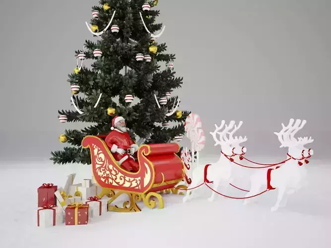 Santa Claus Sleigh 3D model