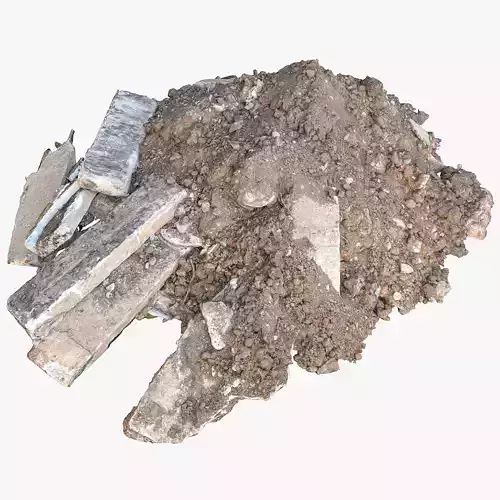 Construction soil heap and concrete rubble Low-poly 3D model
