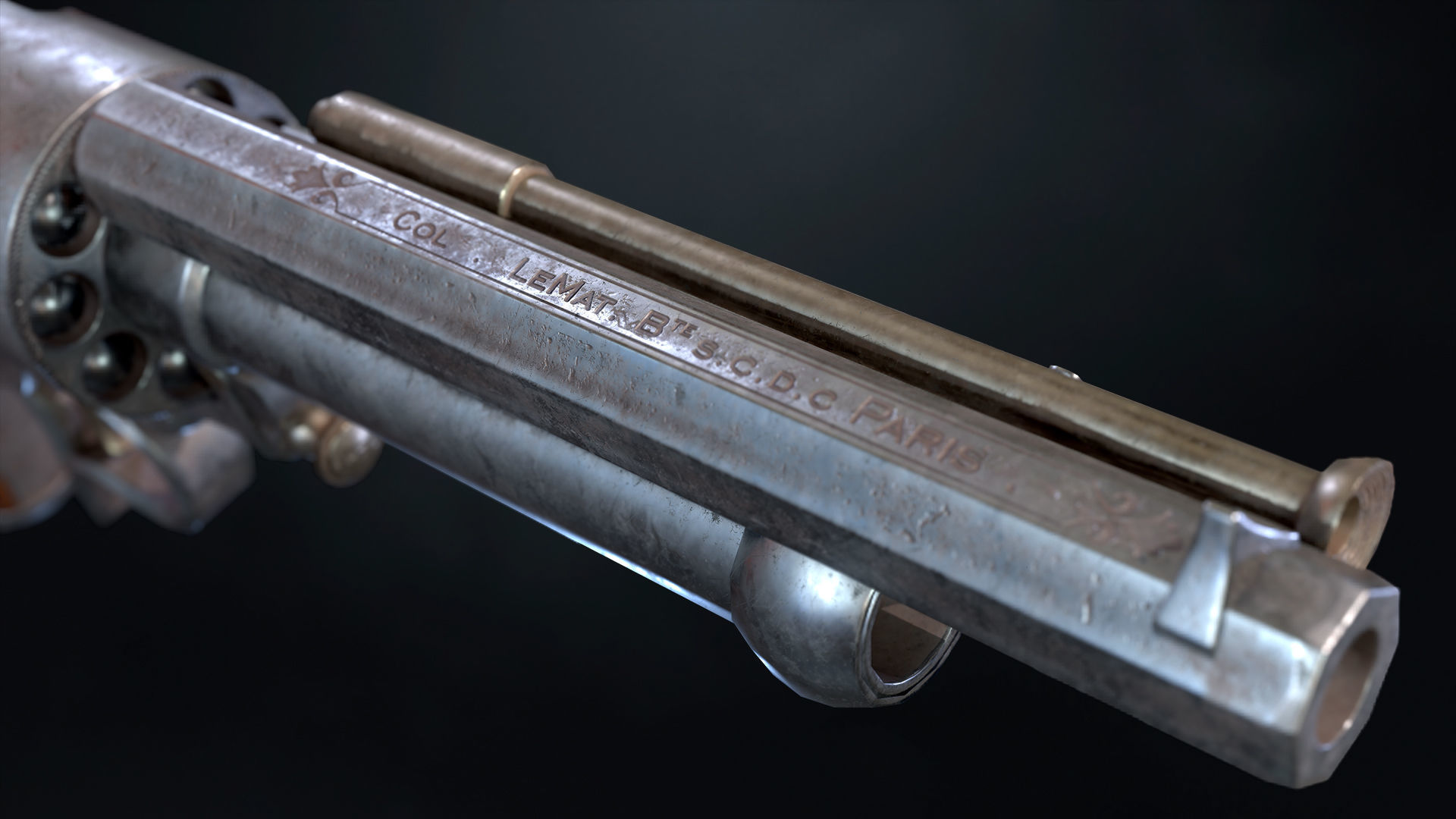 LeMat Revolver Low-poly 3D model_15