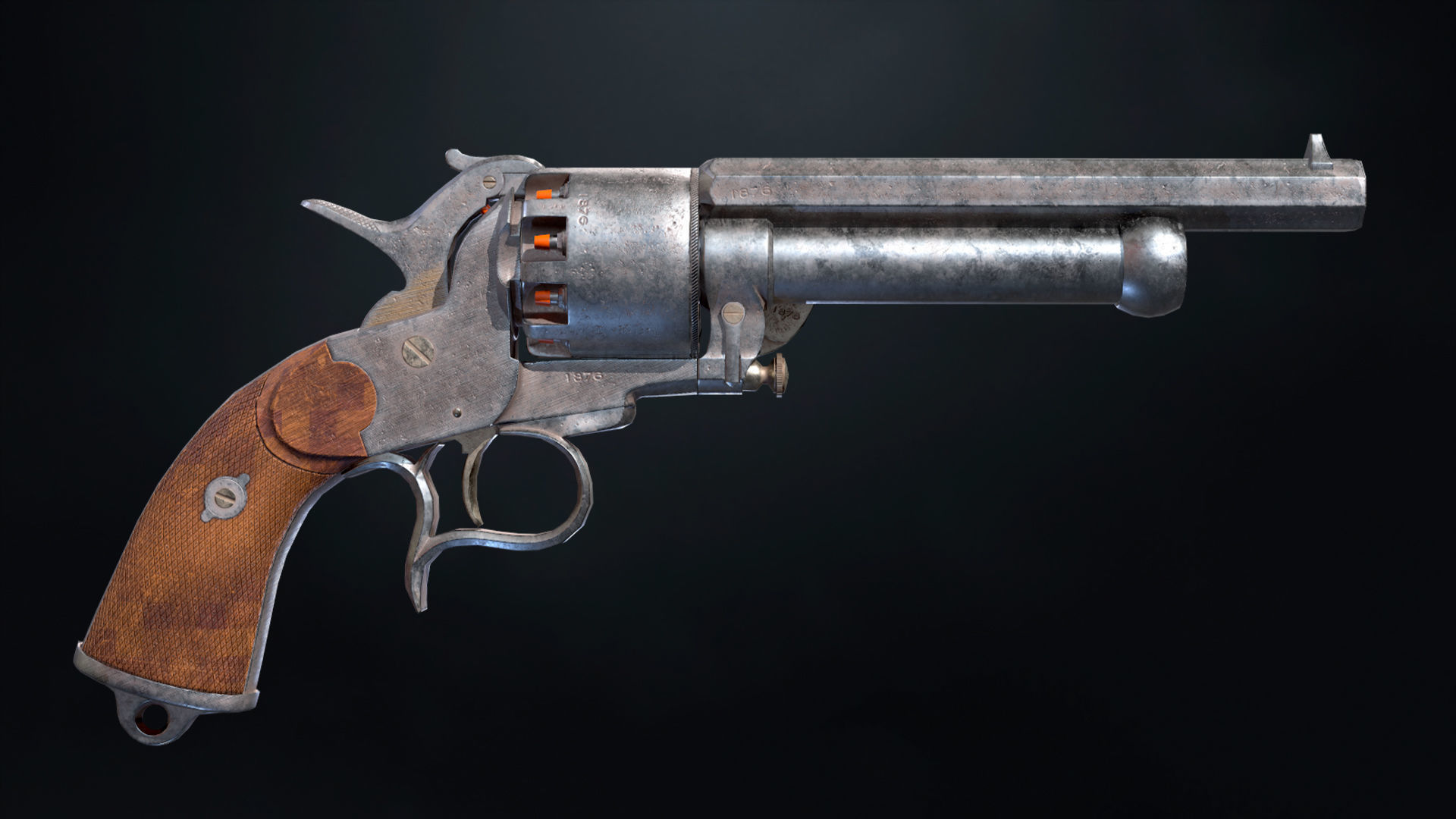 LeMat Revolver Low-poly 3D model_11
