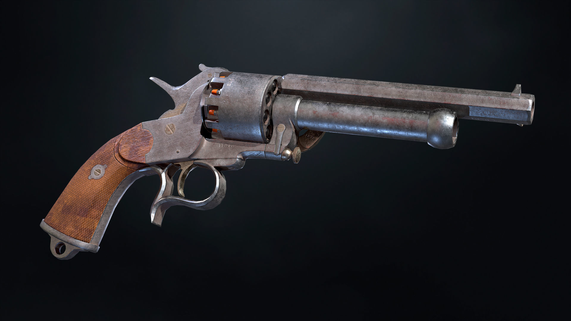 LeMat Revolver Low-poly 3D model_7