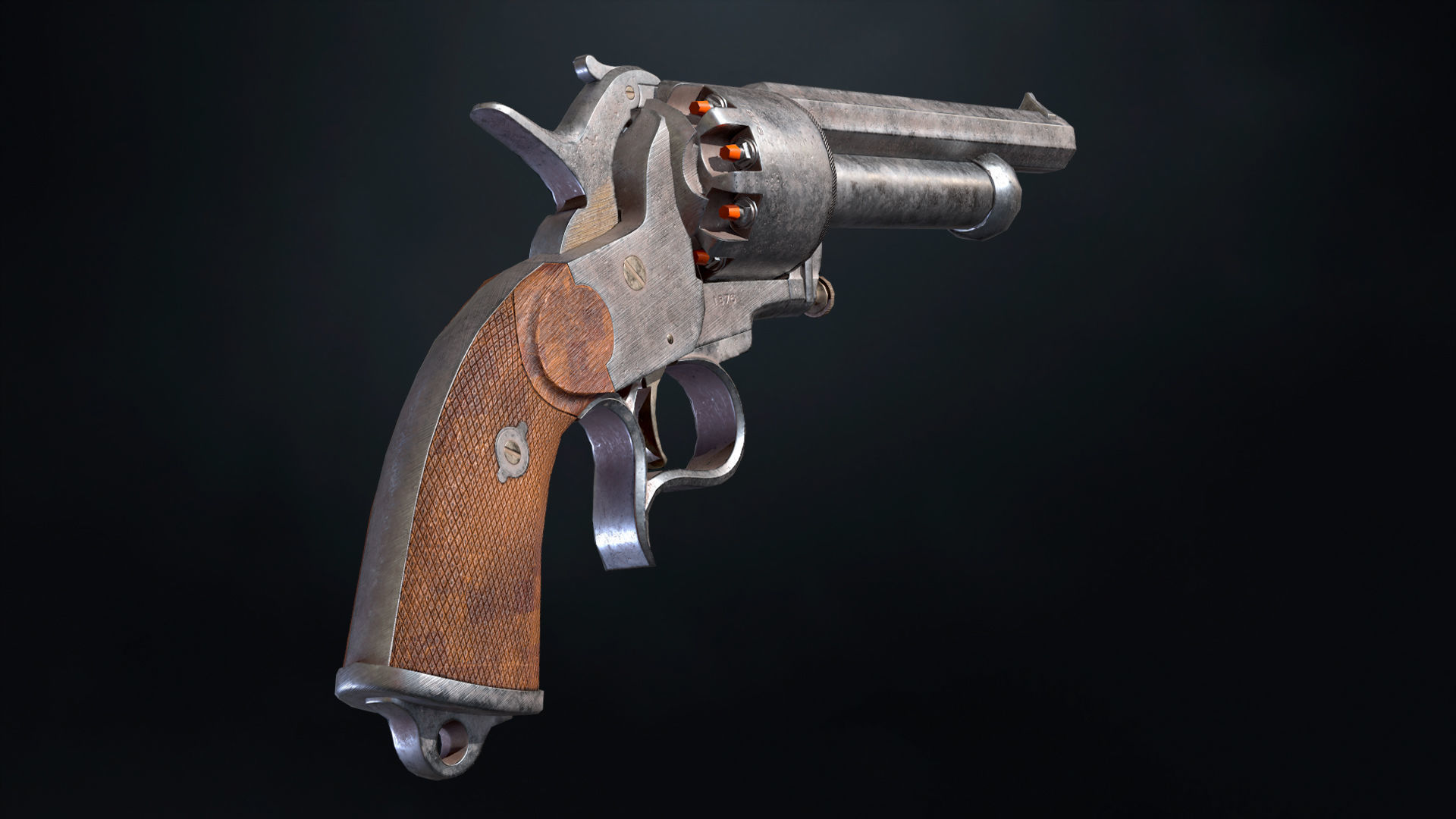 LeMat Revolver Low-poly 3D model_9