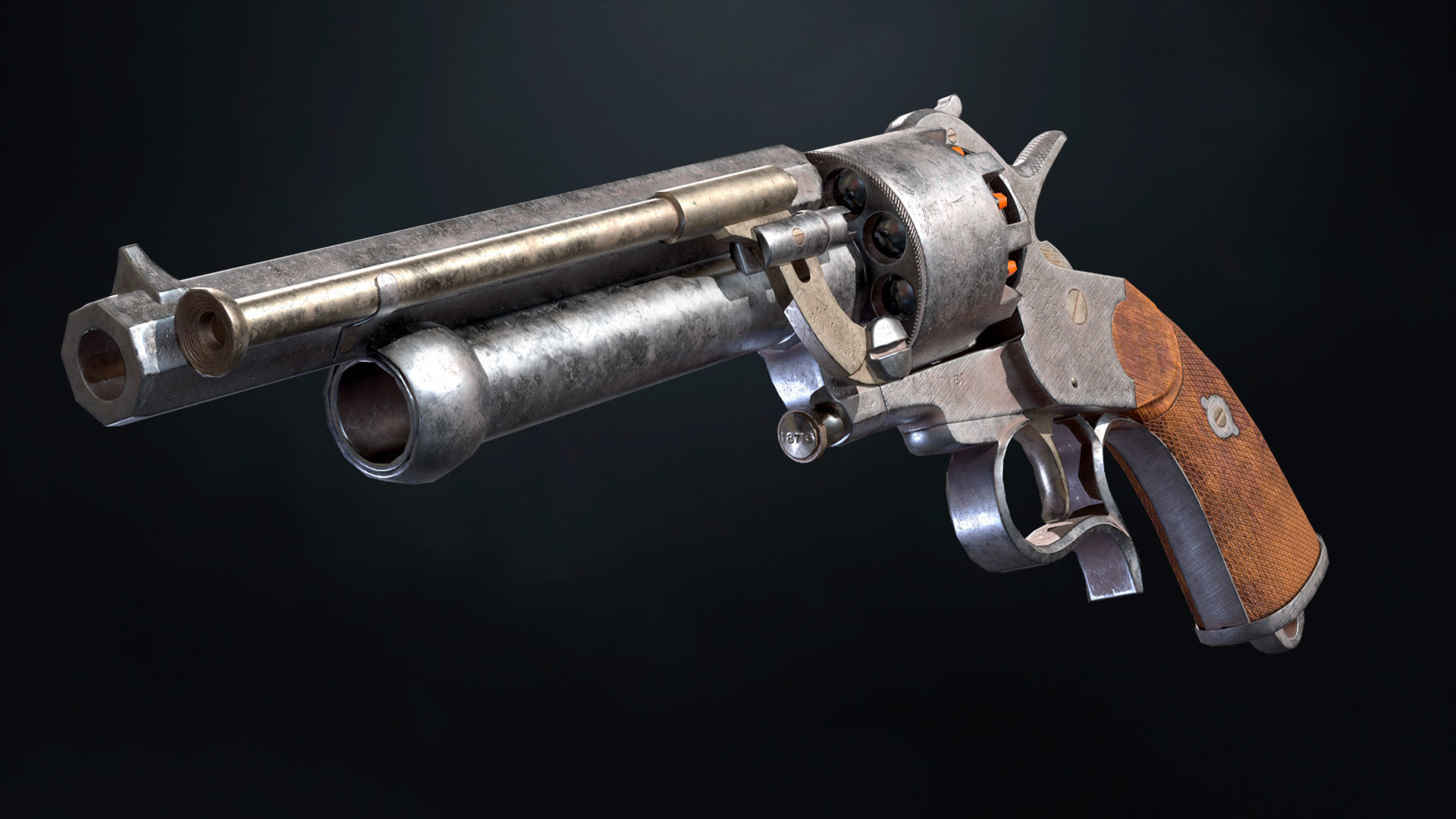 LeMat Revolver Low-poly 3D model_5