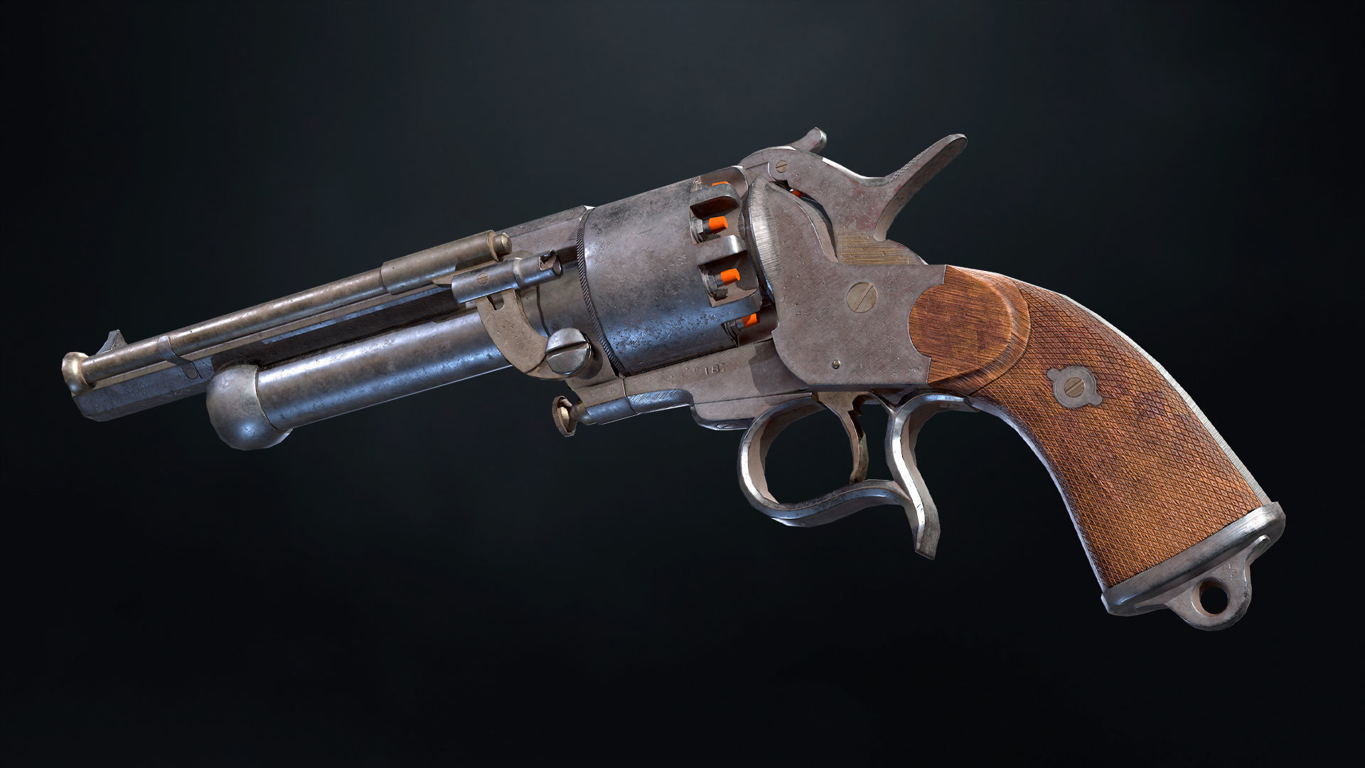 LeMat Revolver Low-poly 3D model_8