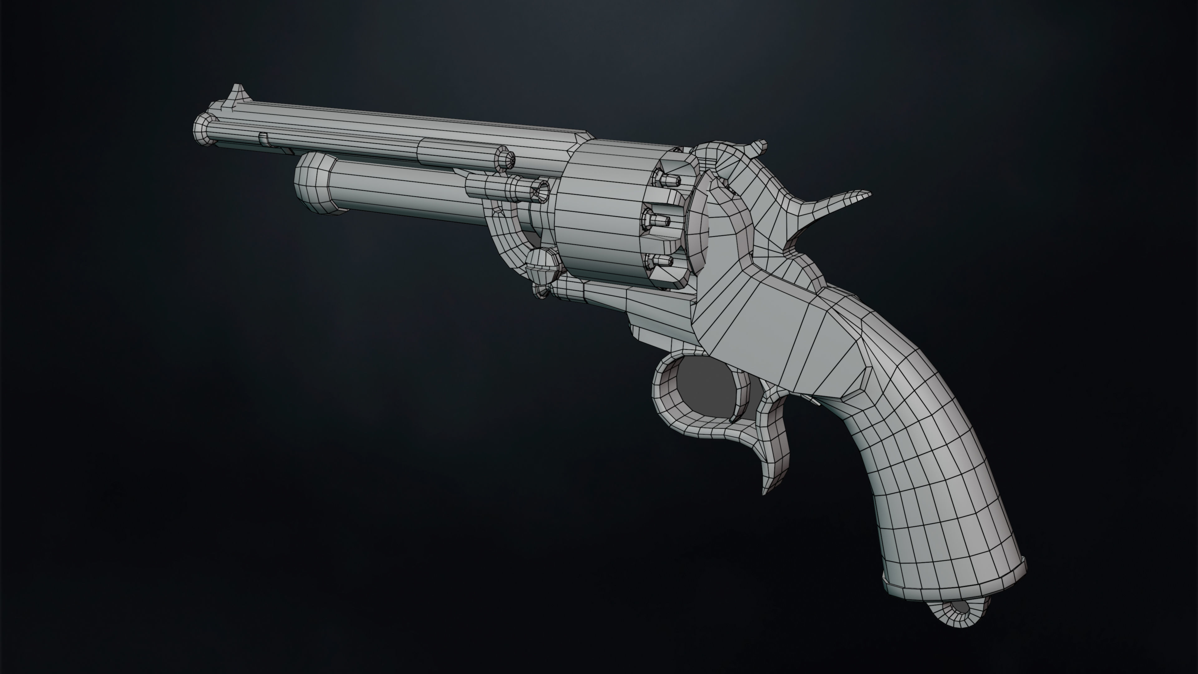 LeMat Revolver Low-poly 3D model_19