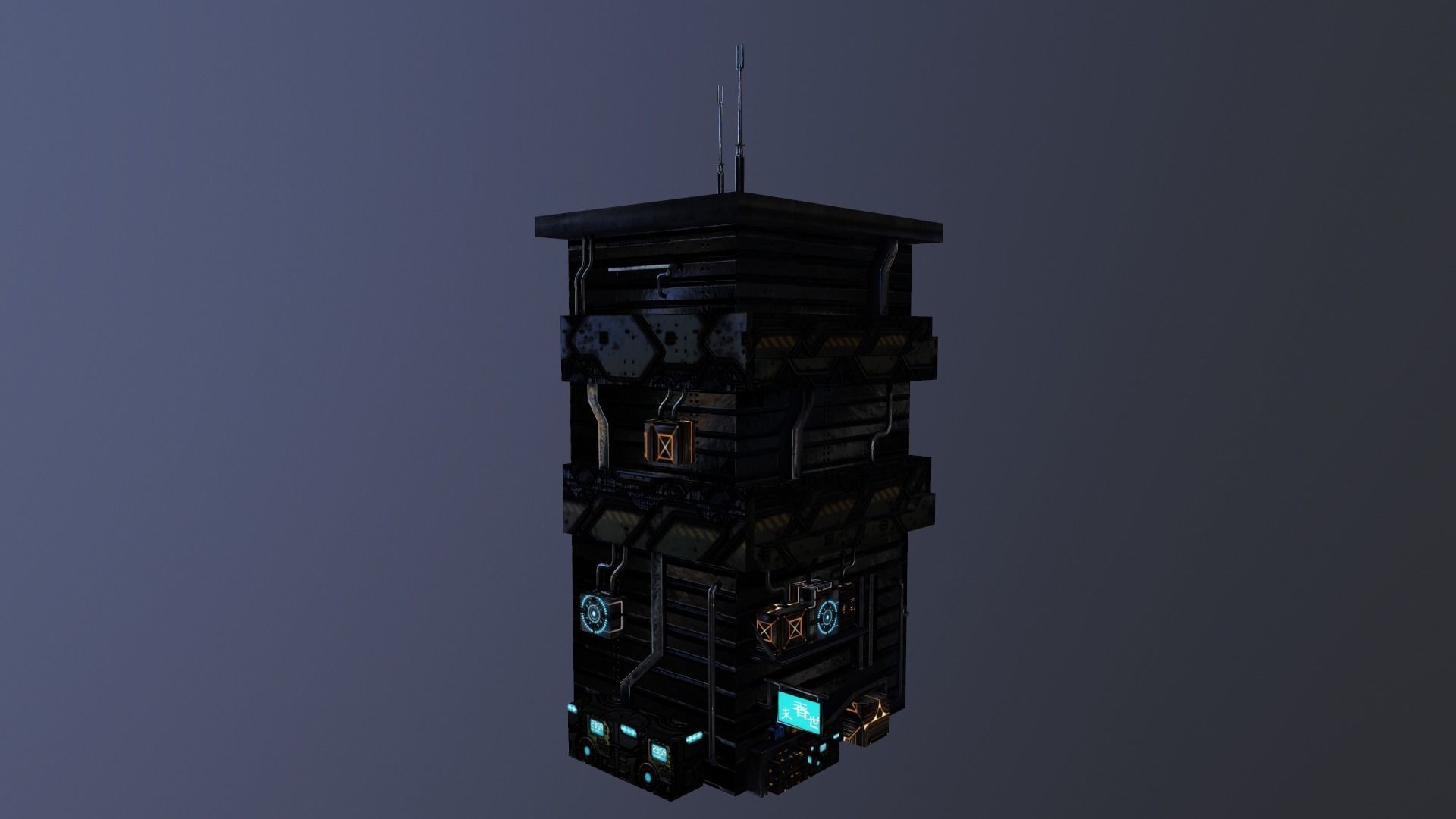 Cyberpunk Building 11 Low-poly 3D model_11