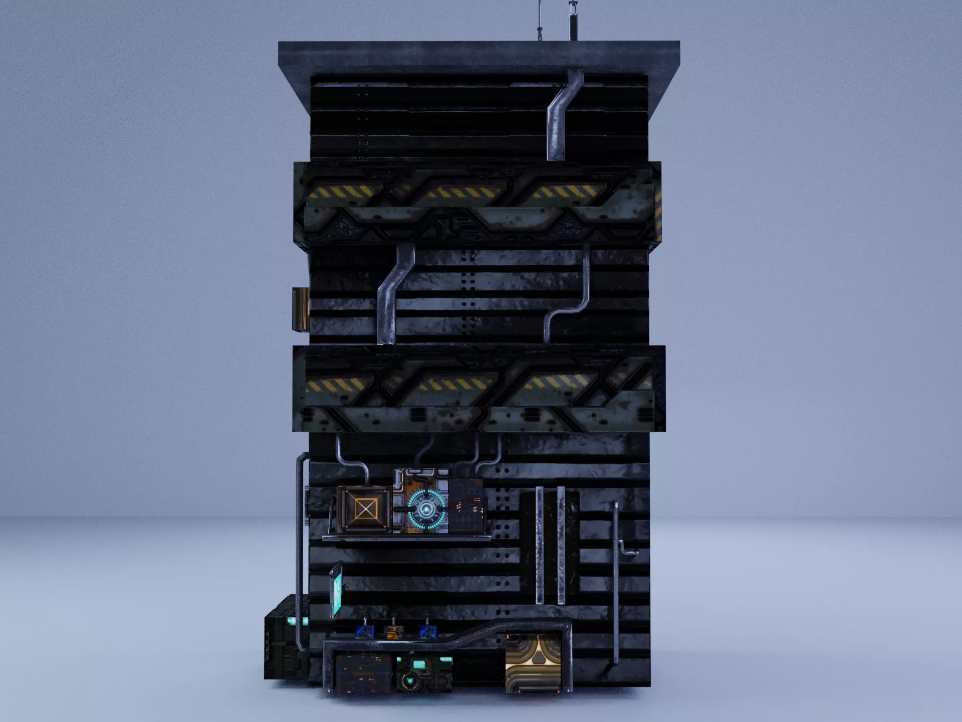 Cyberpunk Building 11 Low-poly 3D model_0