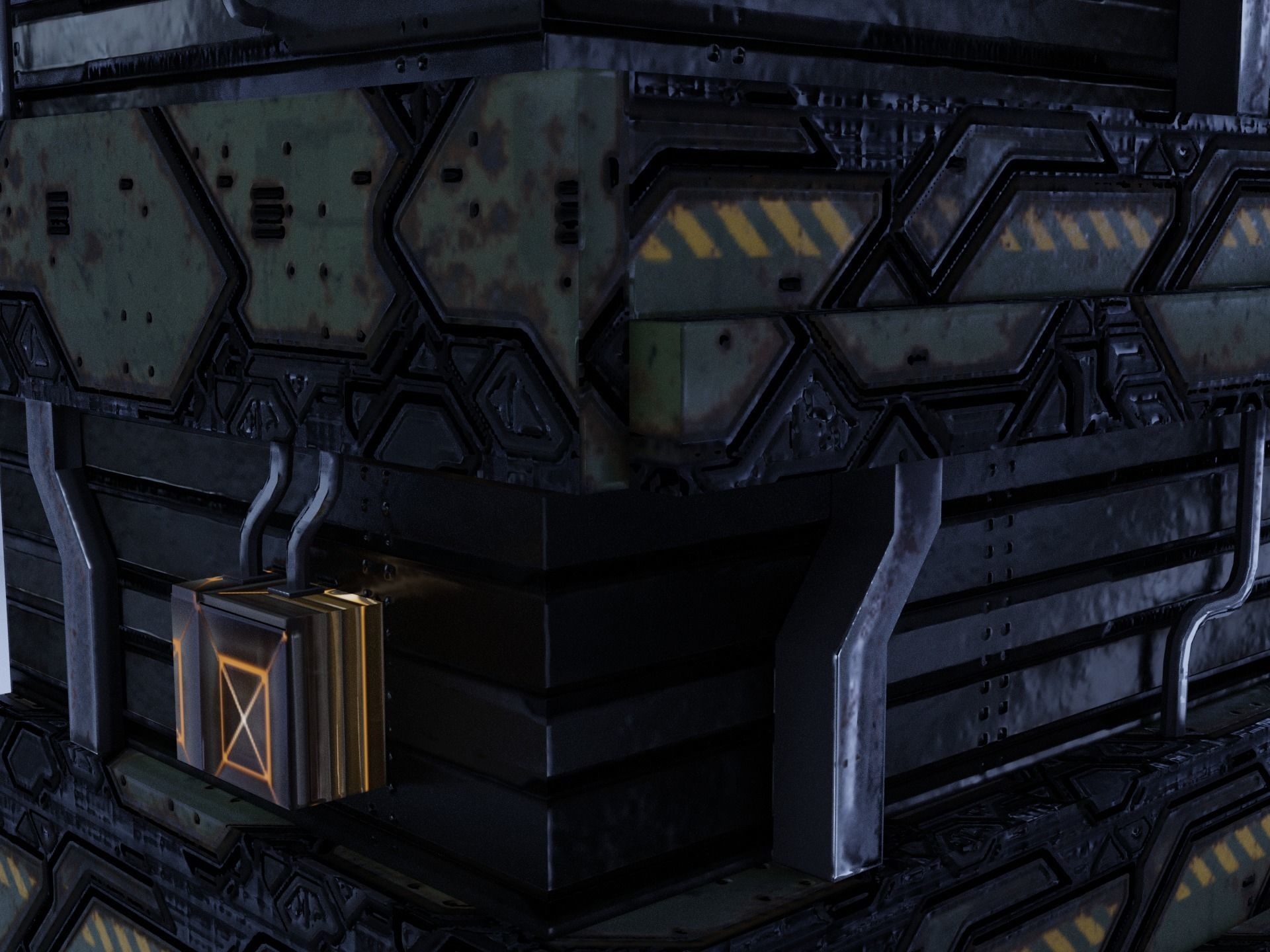 Cyberpunk Building 11 Low-poly 3D model_7