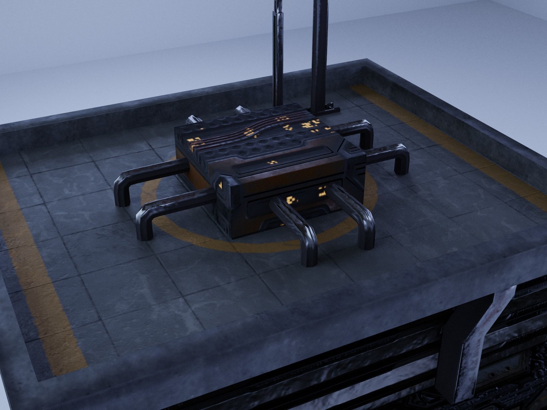 Cyberpunk Building 11 Low-poly 3D model_8