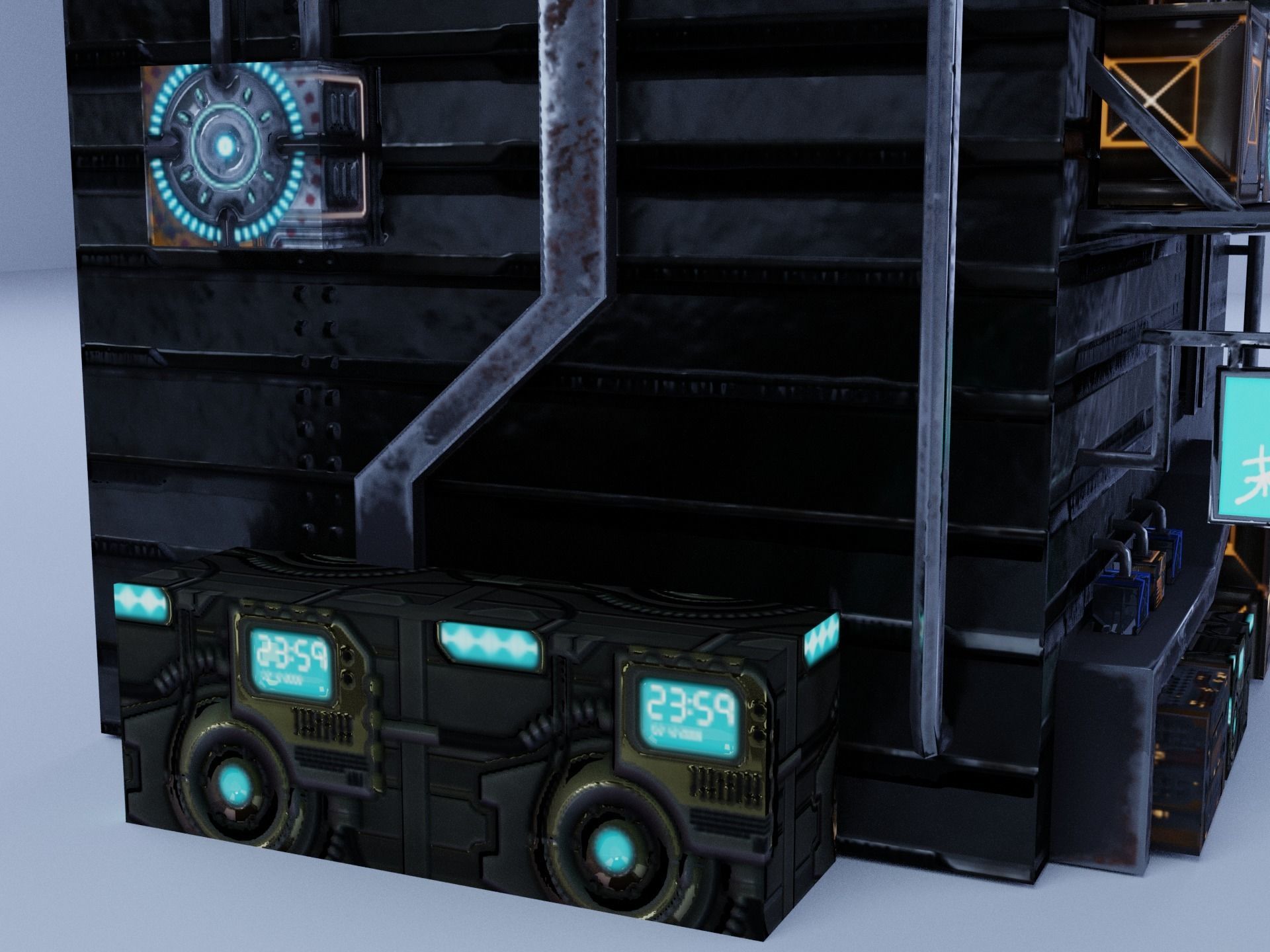 Cyberpunk Building 11 Low-poly 3D model_6