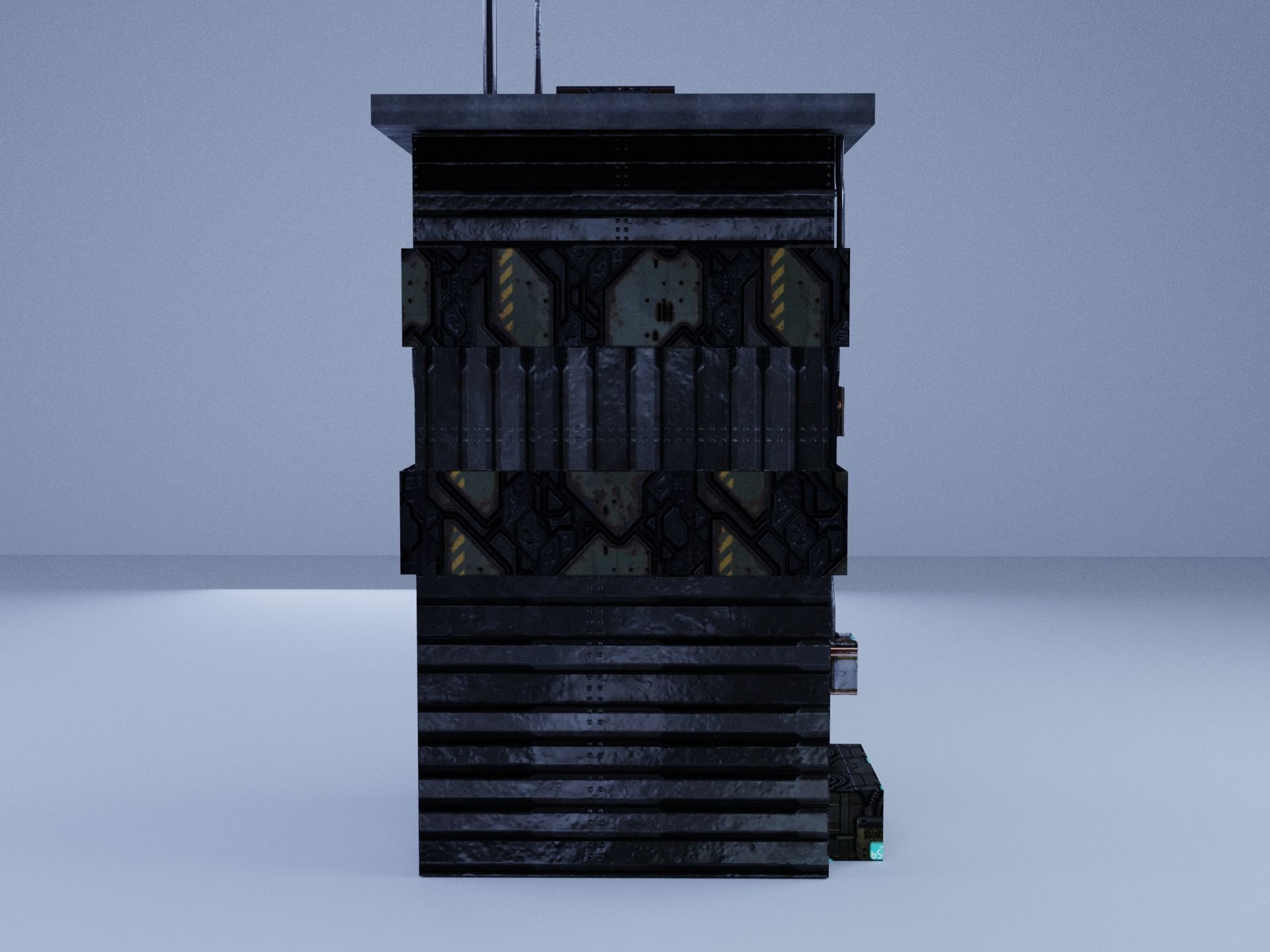 Cyberpunk Building 11 Low-poly 3D model_3