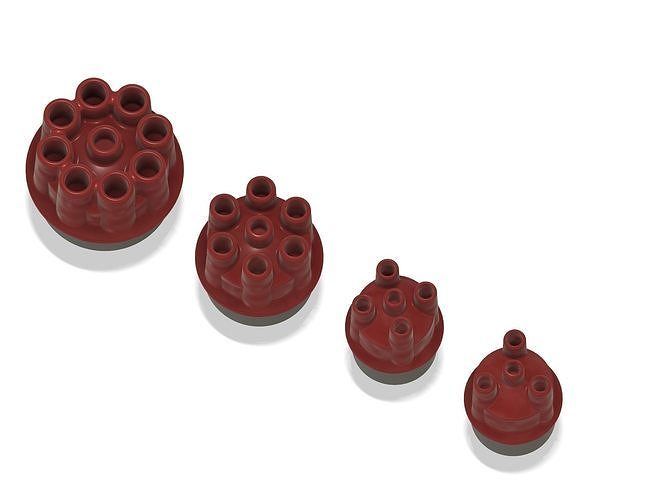 3d printable scale car model power distributors with wire holes 3D print model 3
