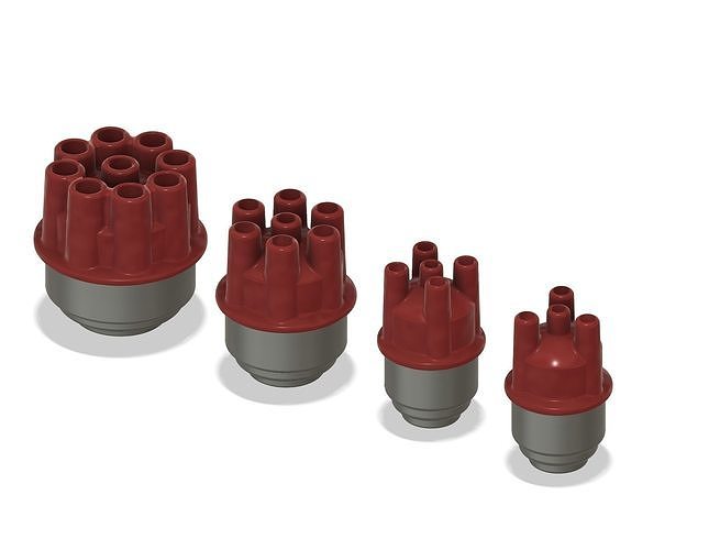 3d printable scale car model power distributors with wire holes 3D print model 2