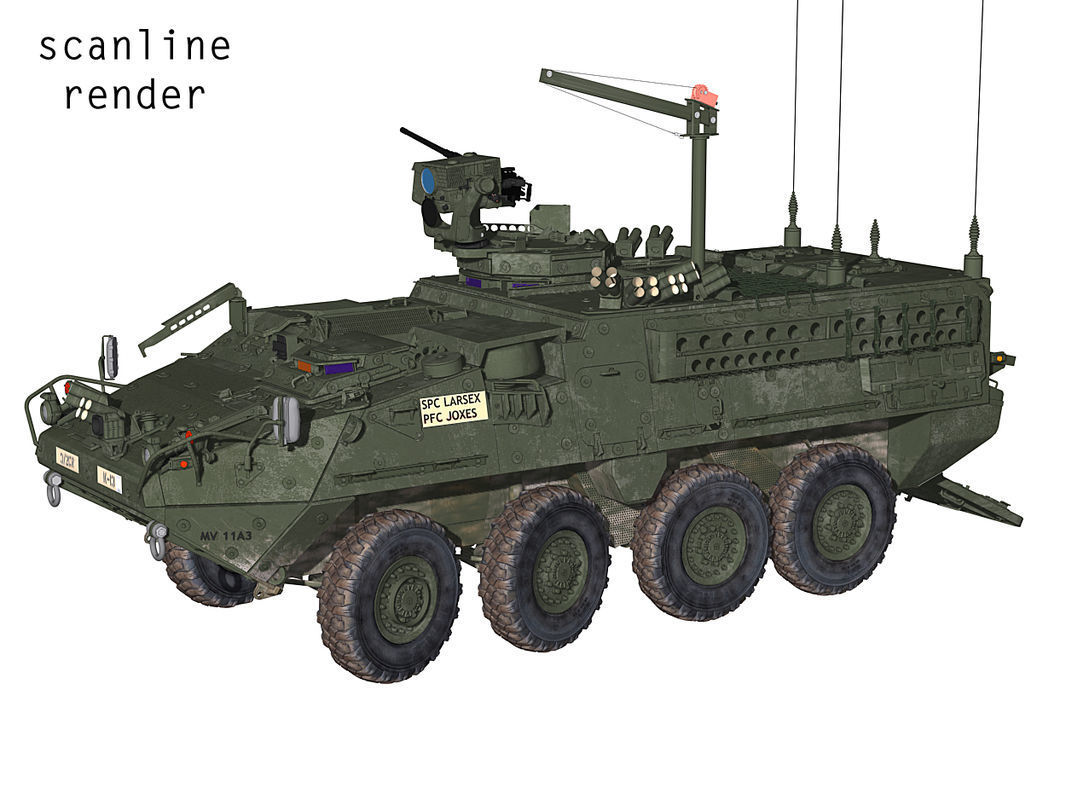 US Army M1127 Reconnaissance Vehicle Stryker RV 3D model_7