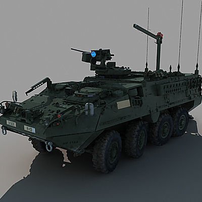 US Army M1127 Reconnaissance Vehicle Stryker RV 3D model_2