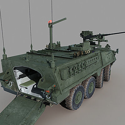 US Army M1127 Reconnaissance Vehicle Stryker RV 3D model_6
