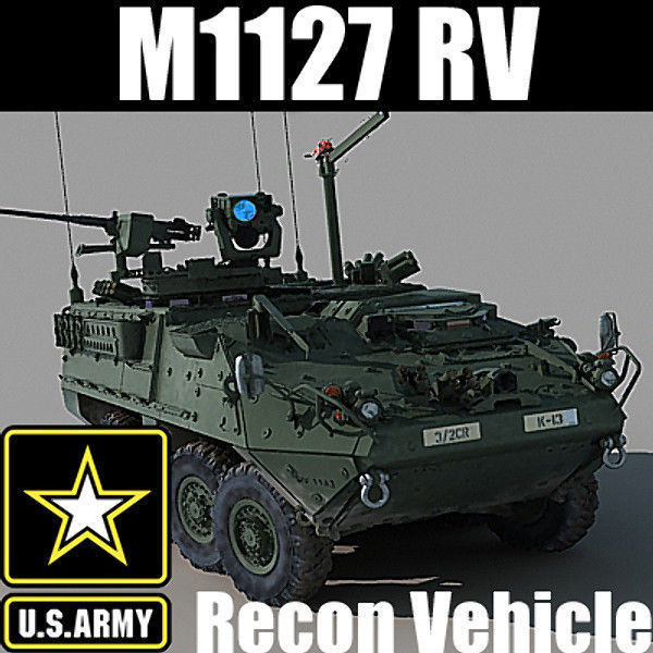 US Army M1127 Reconnaissance Vehicle Stryker RV 3D model_0