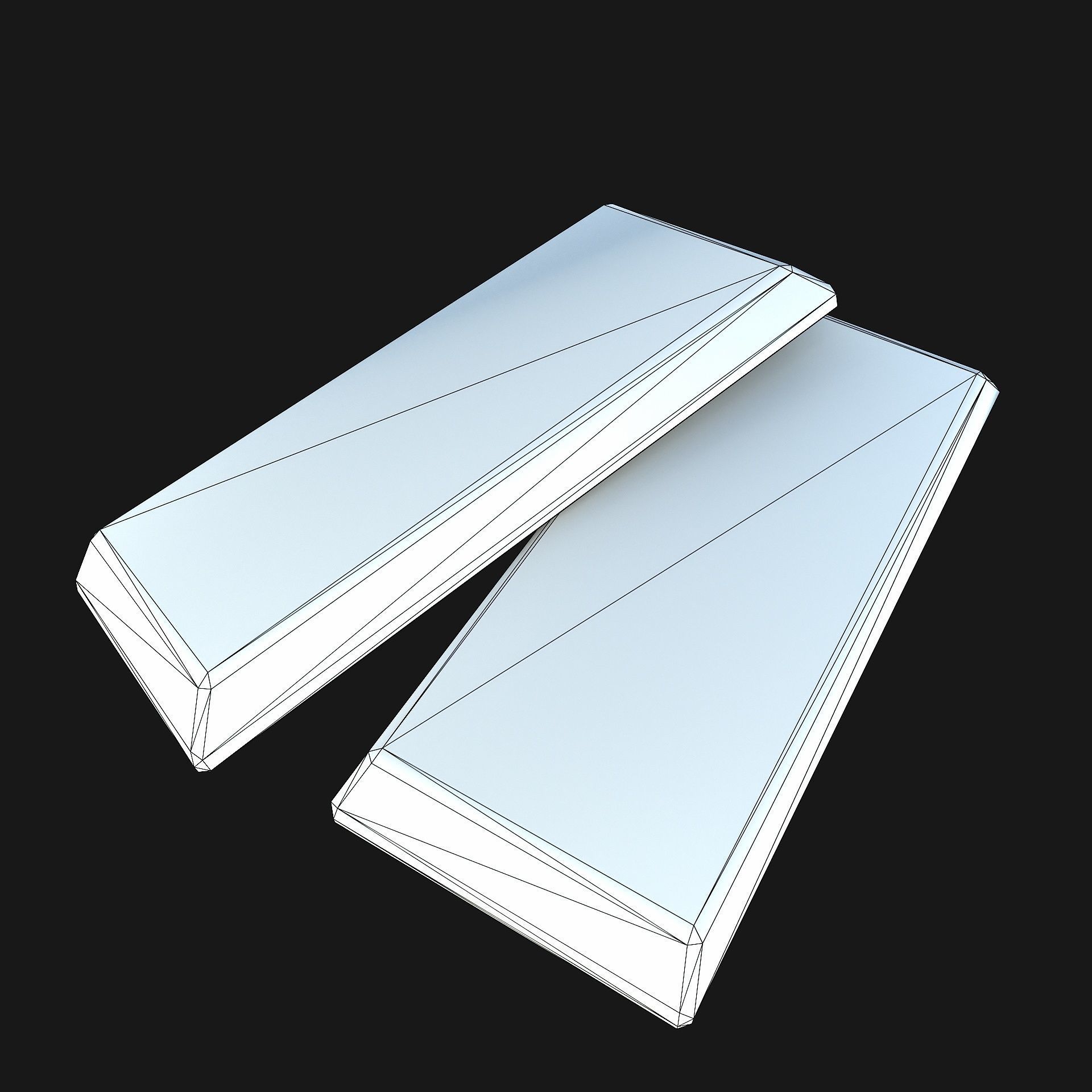 Gold bar Low-poly 3D model_5