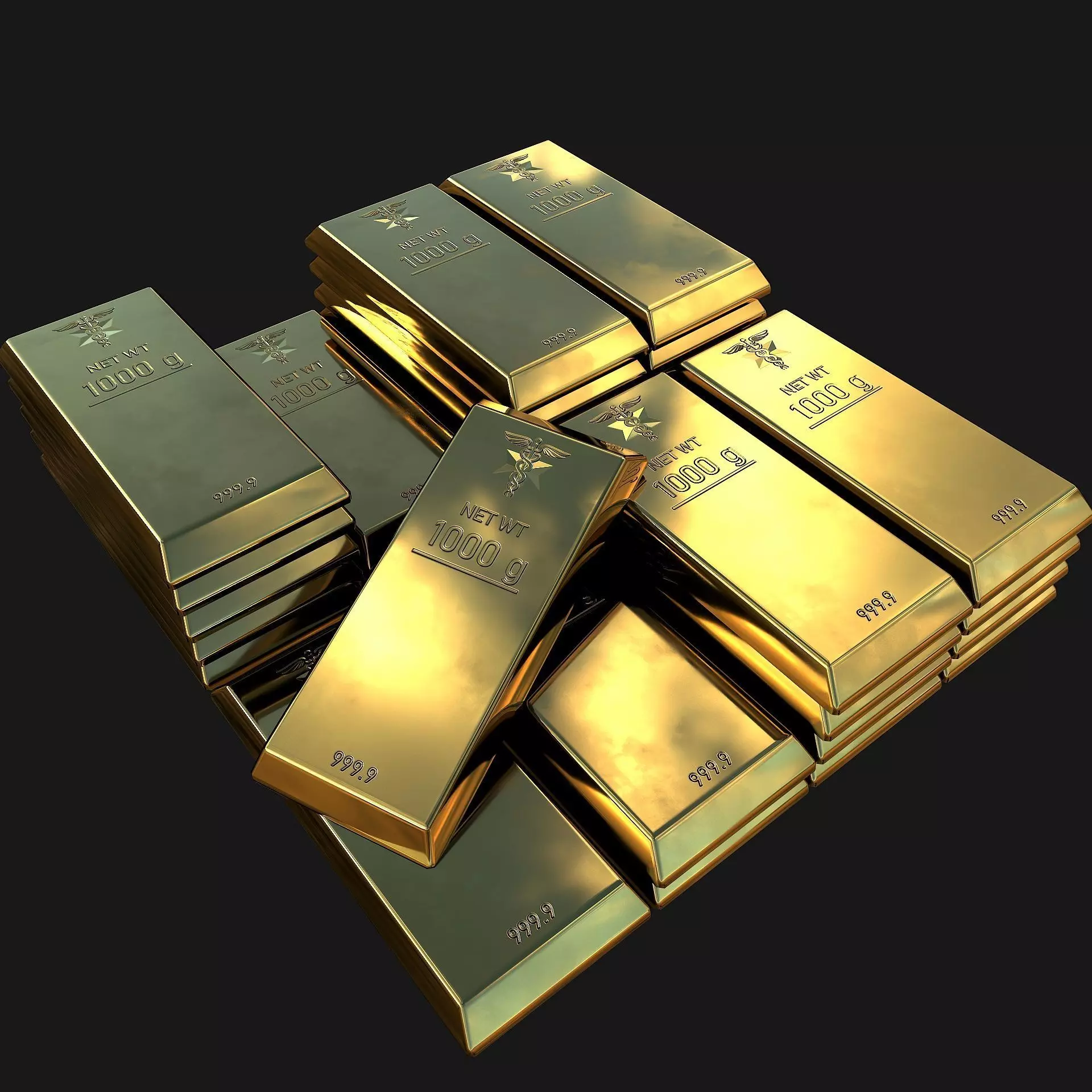 Gold bar Low-poly 3D model_0