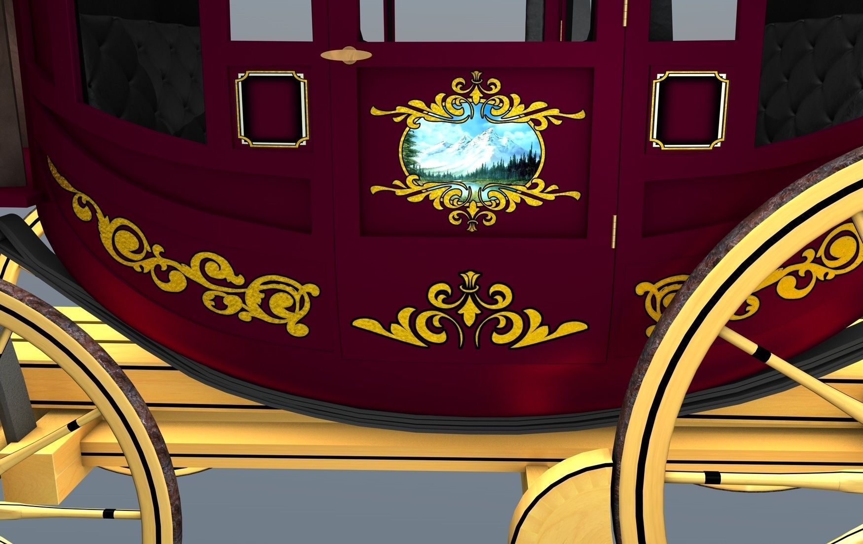 Stagecoach Wagon with Luggage 3D model_6