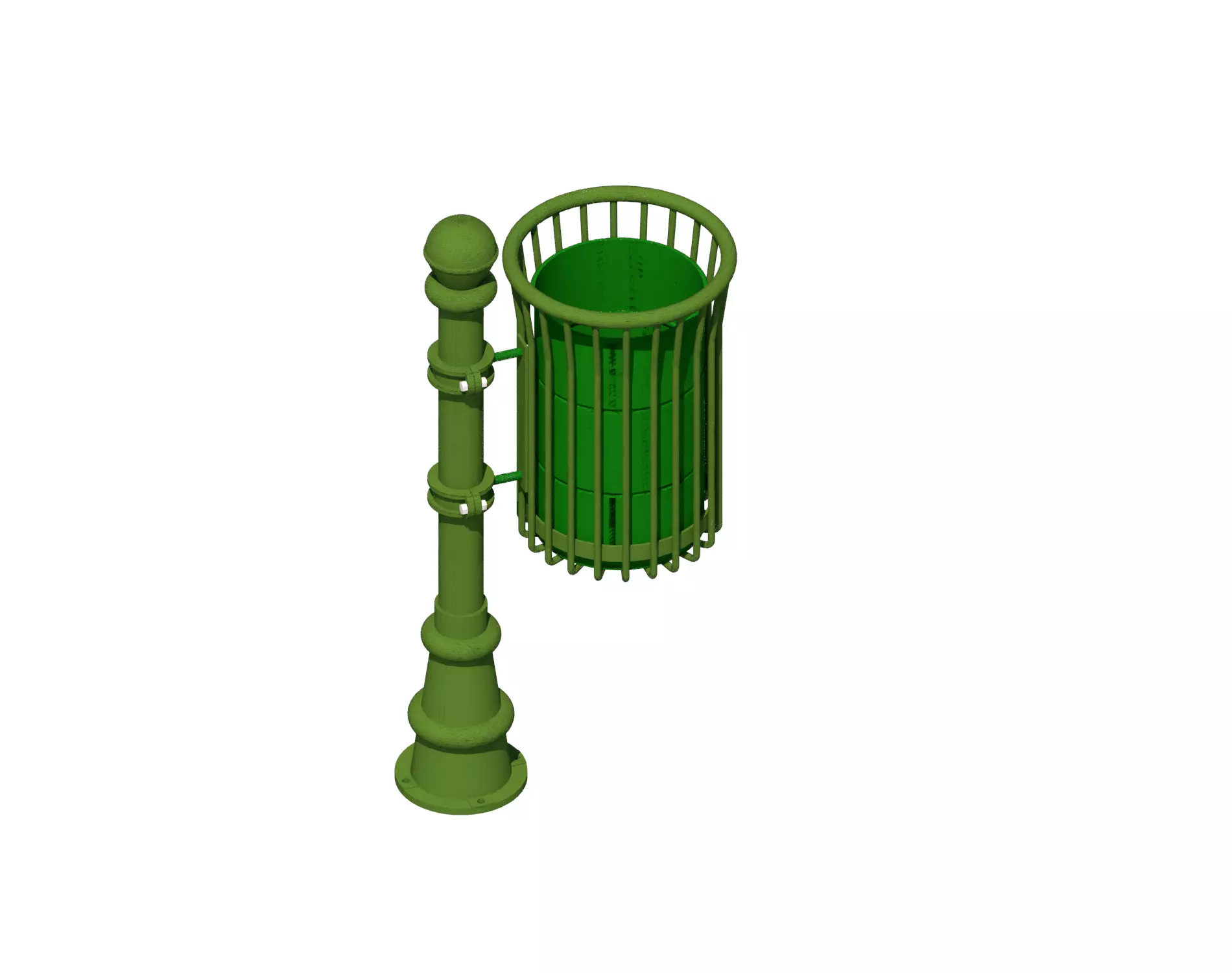 Outdoor casting feet trash bin 3D model