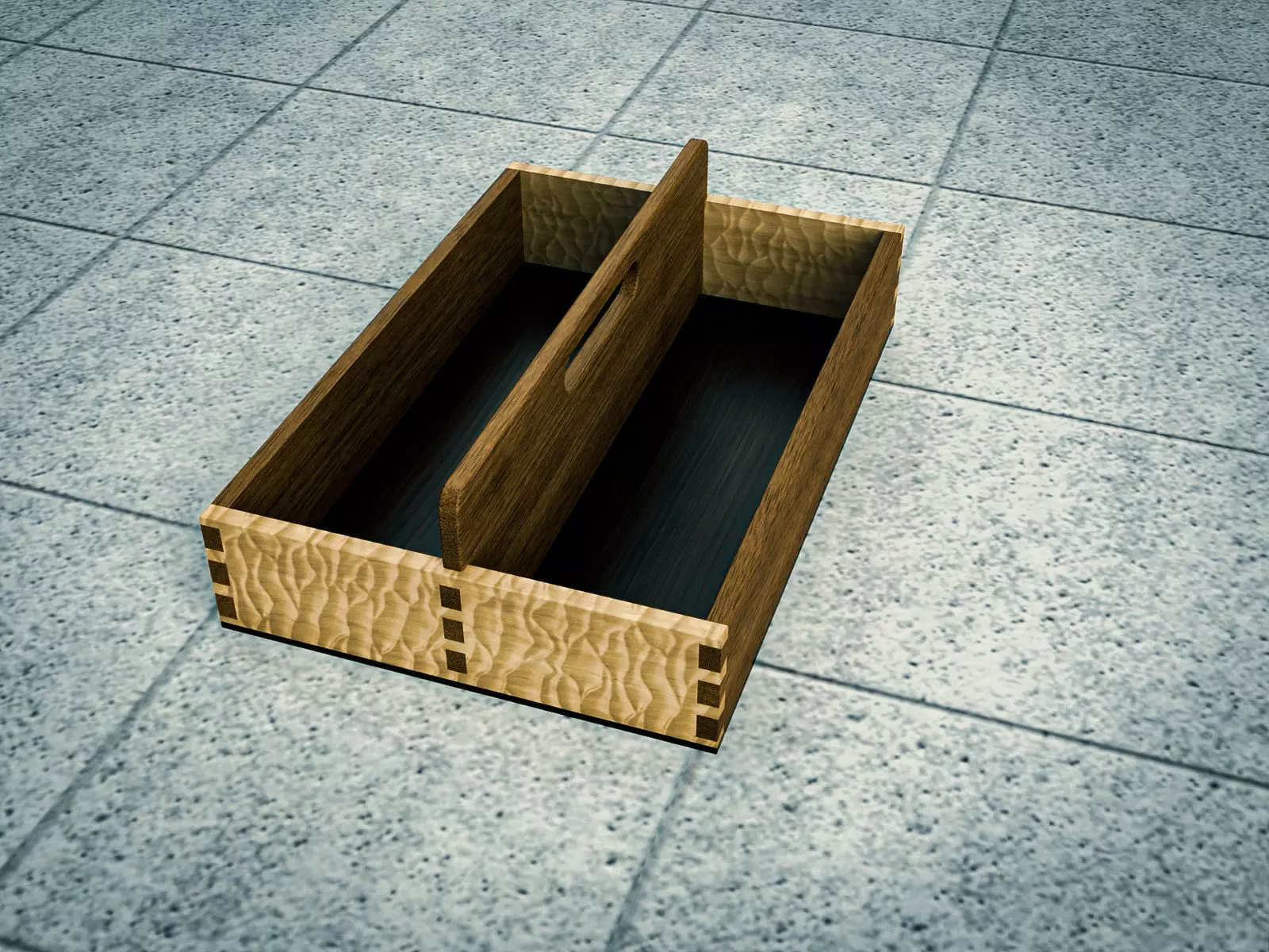 Toolbox wooden box 3D model_0