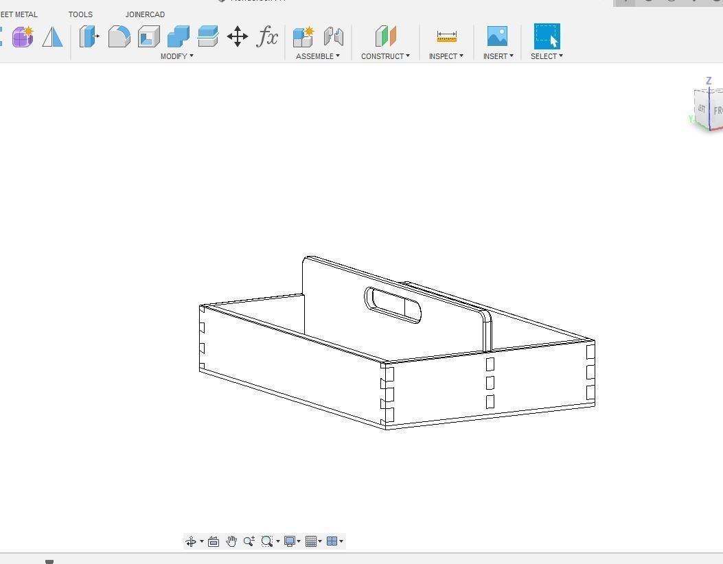 Toolbox wooden box 3D model_4