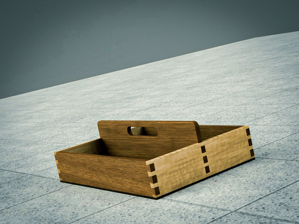 Toolbox wooden box 3D model_1