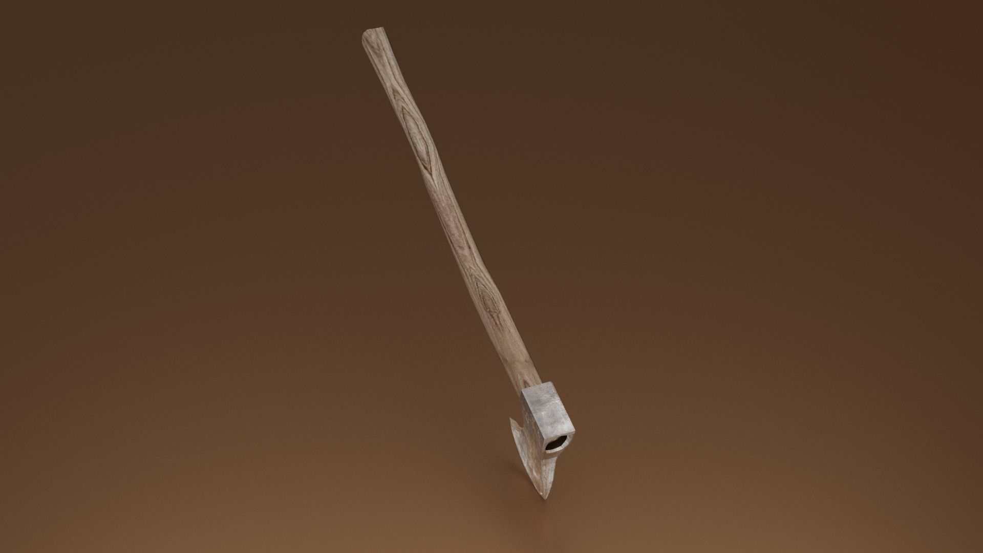 Battled axe Low-poly 3D model_8