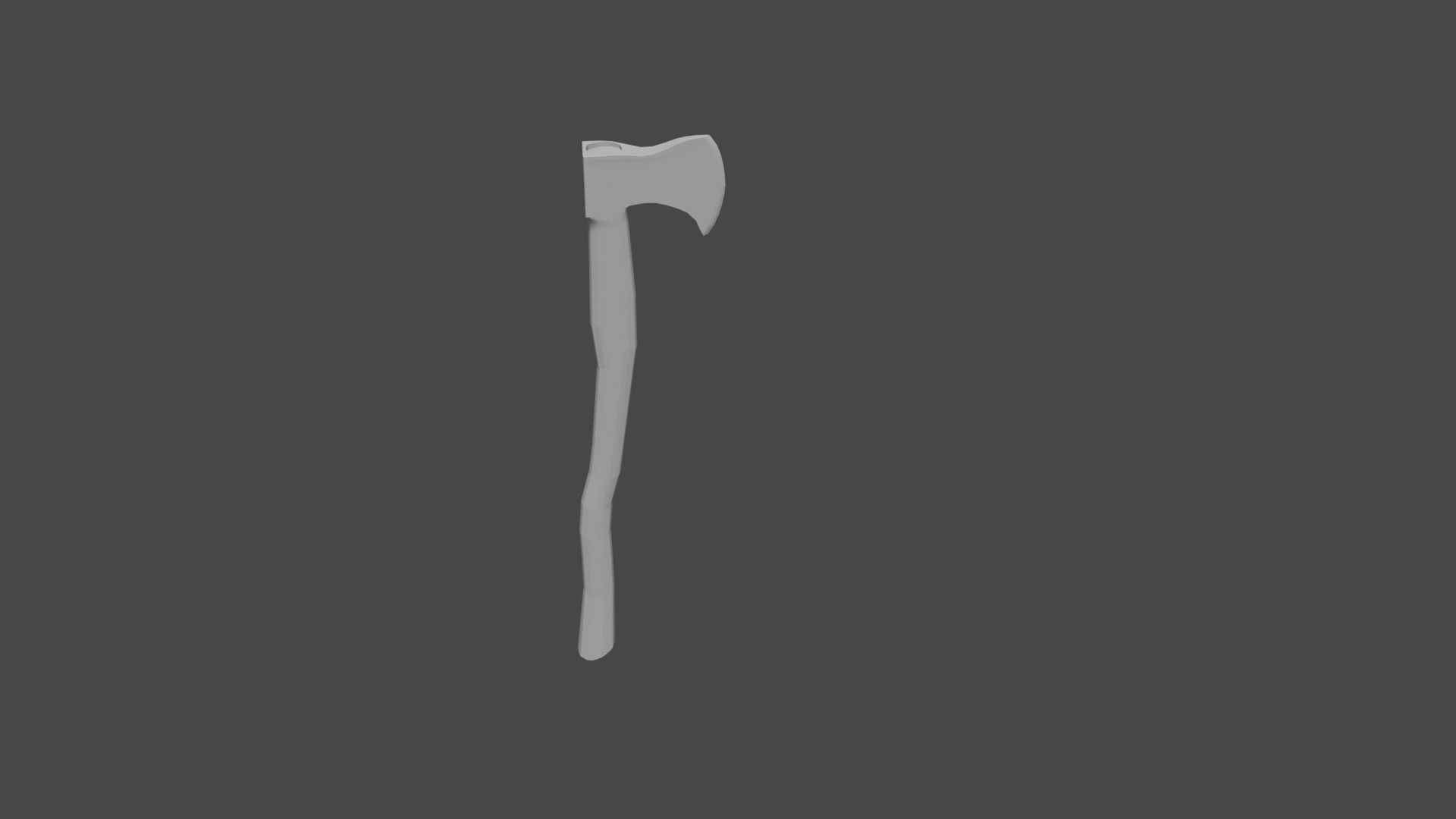 Battled axe Low-poly 3D model_12