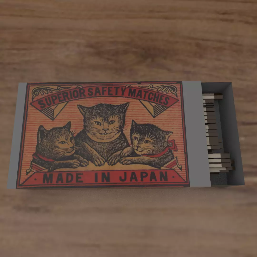 Matches box Low-poly 3D model