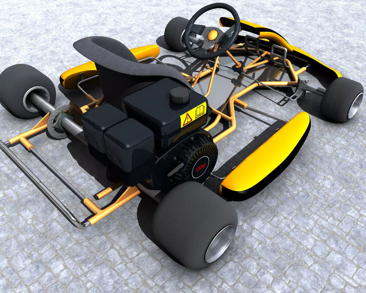 Racing Go Kart GoKart 3D model_0